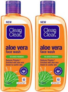 Clean & Clear Aloe Vera| Reduces pimples | Enriched with Aloe Vera to soothe skin Face Wash