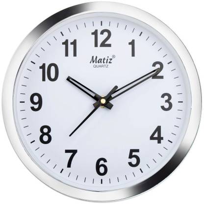 matiz Analog 20 cm X 20 cm Wall Clock (Silver, With Glass, Standard) - Image 4